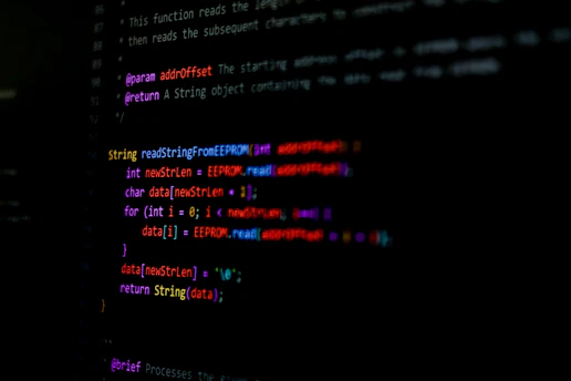 Code is displayed on a black screen.