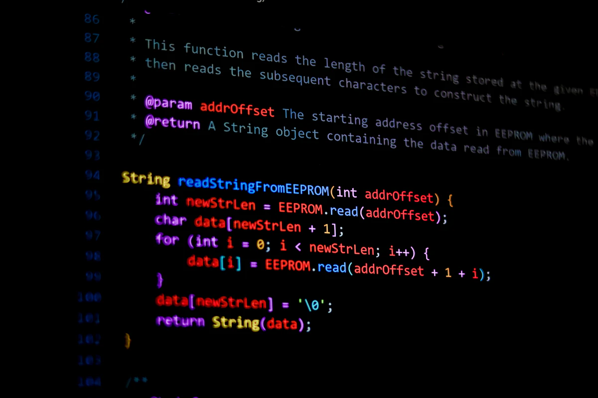 Código de programação em tela de computador