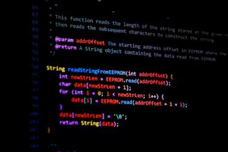 Code written on a screen, likely programming related.