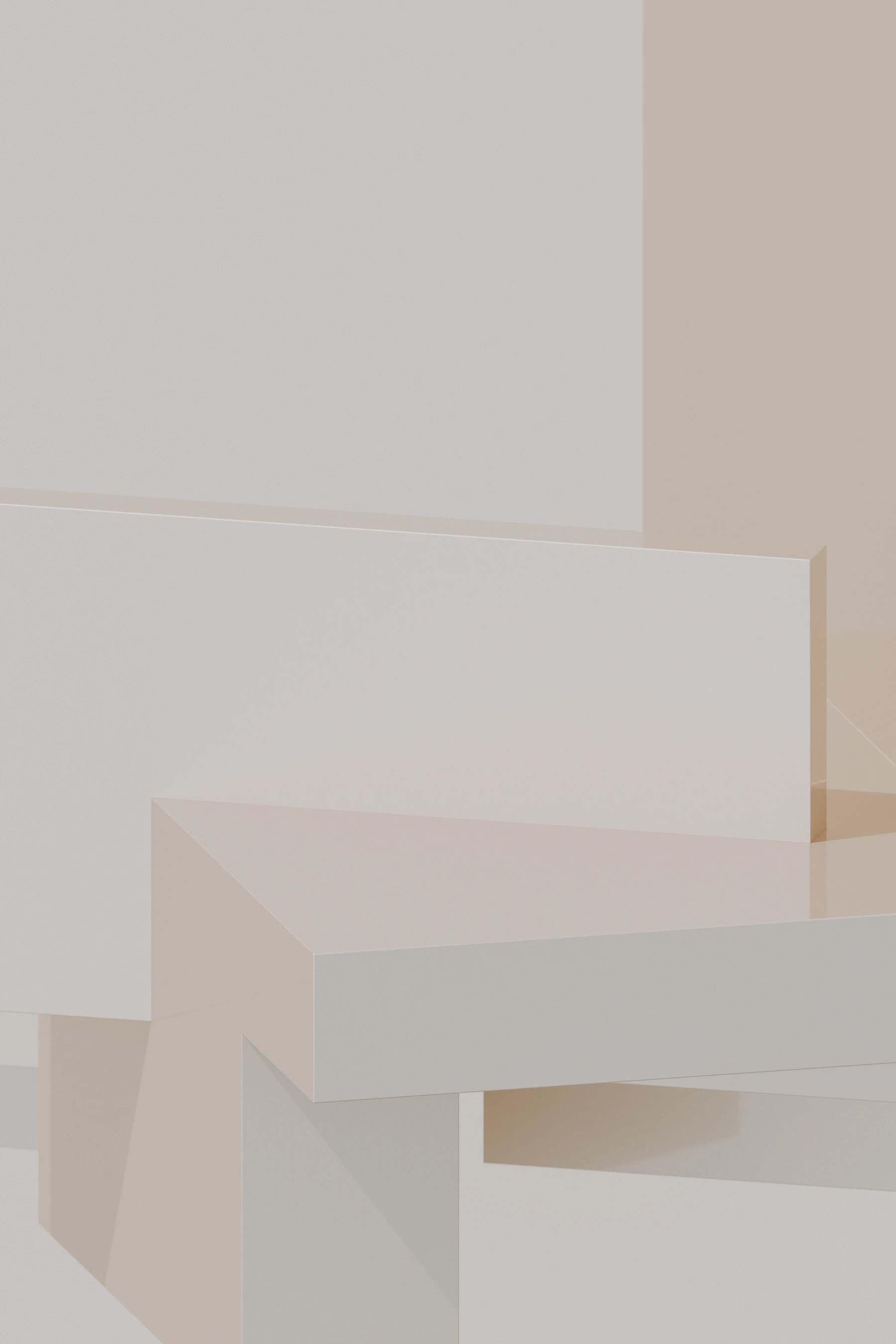 Minimal abstract geometric shapes in warm neutral tones