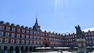 Plaza mayor in madrid on a sunny day.