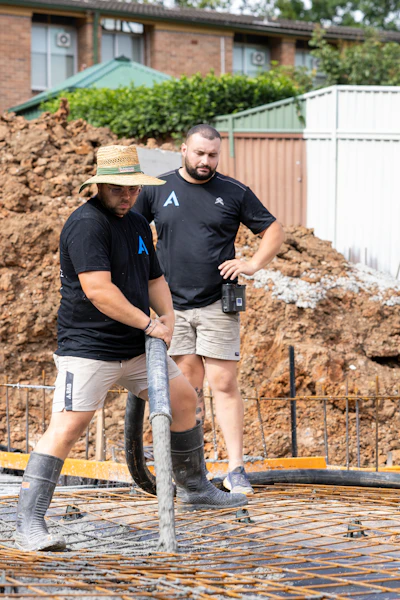 Concrete foundation pour and footings