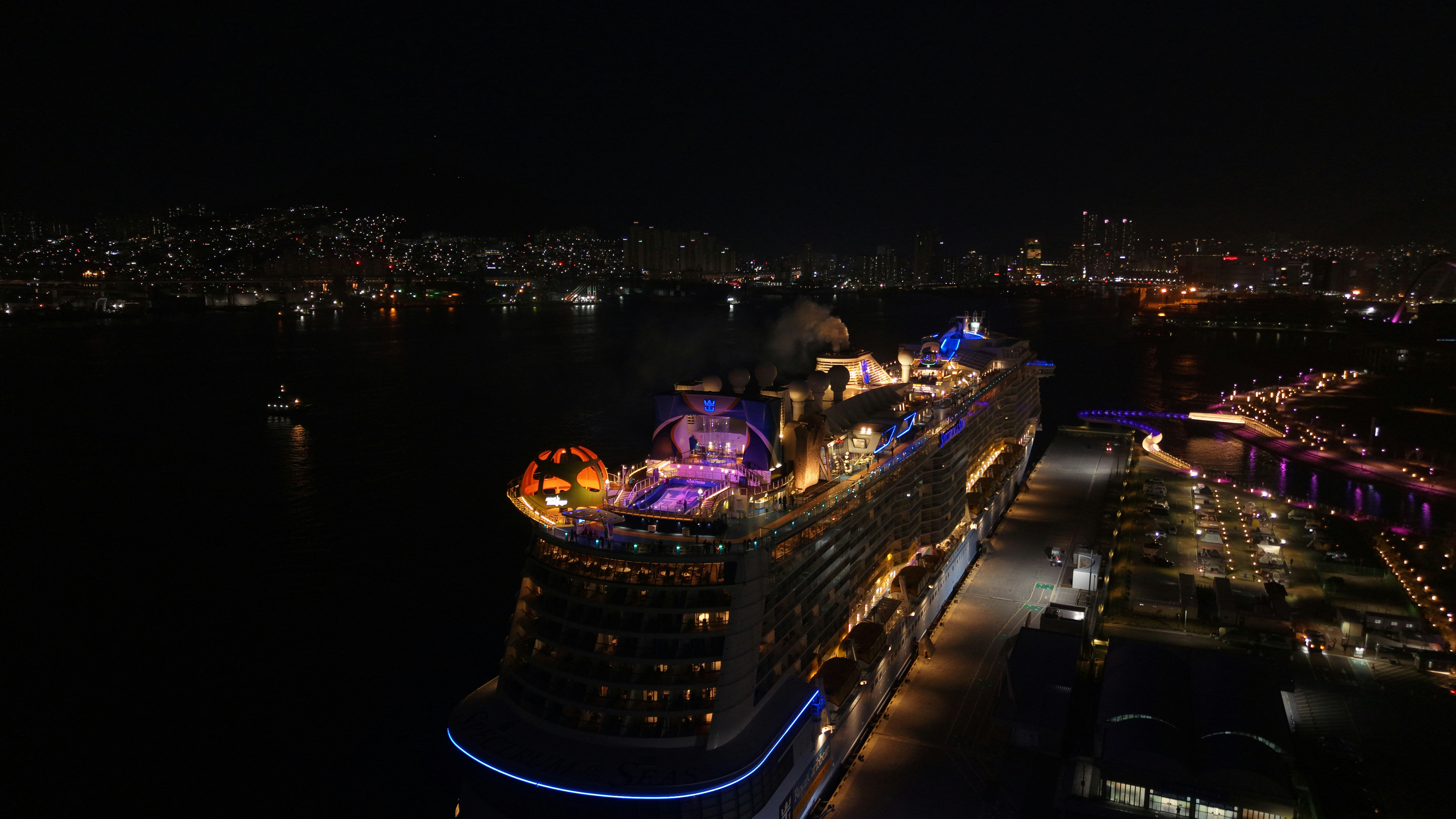 Cruise ship at night