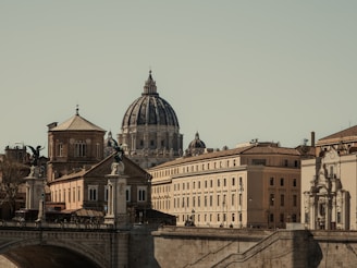 View of buildings and the vatican city dome.