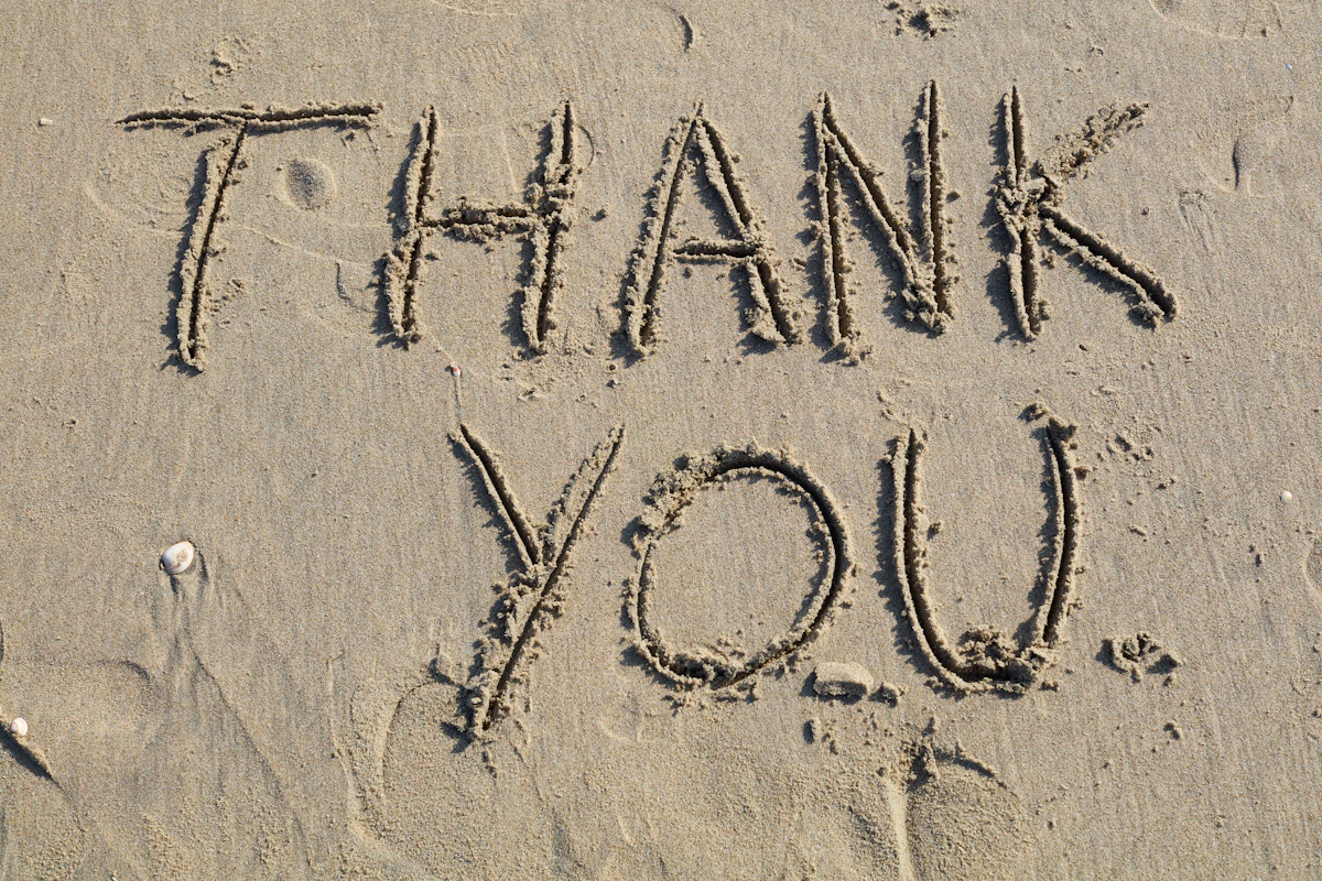Thank you message representing gratitude and appreciation