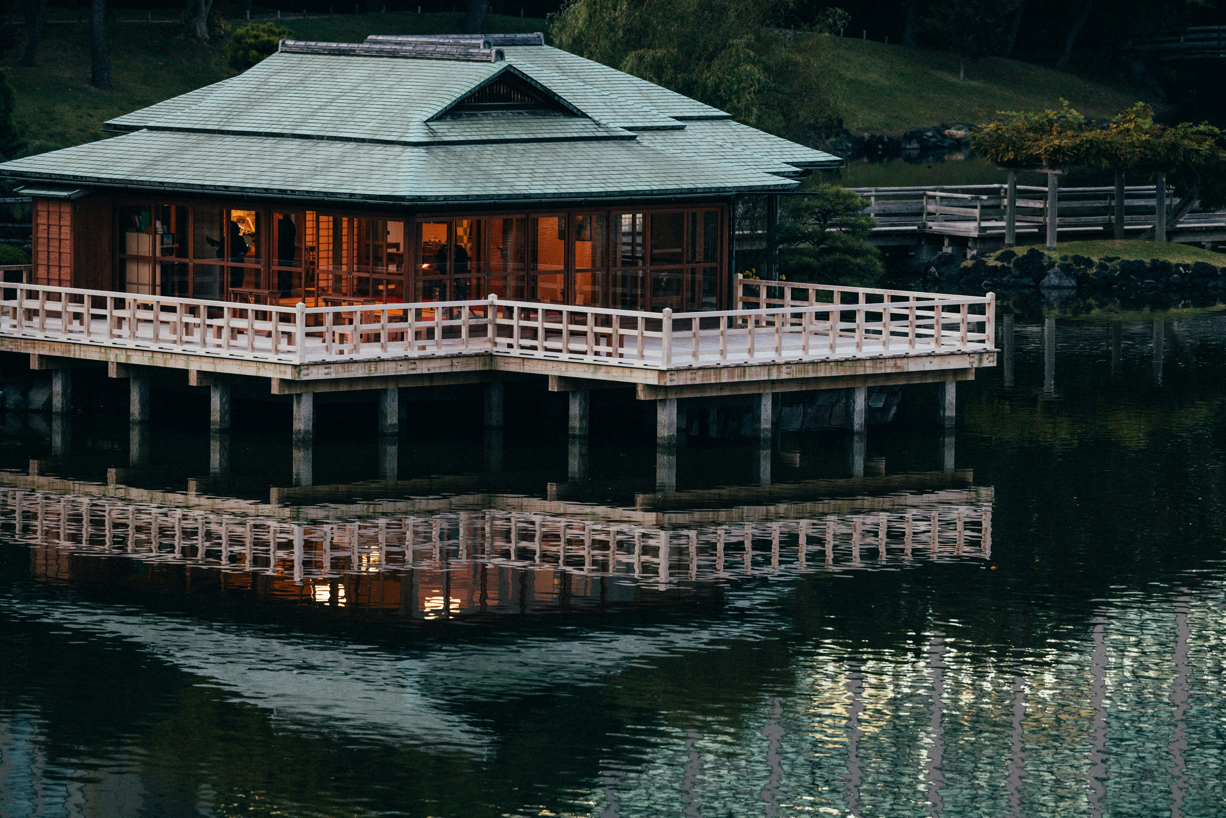 Sparkling clean windows enhance stunning lake views at a lakeside home near Mauston, Wisconsin