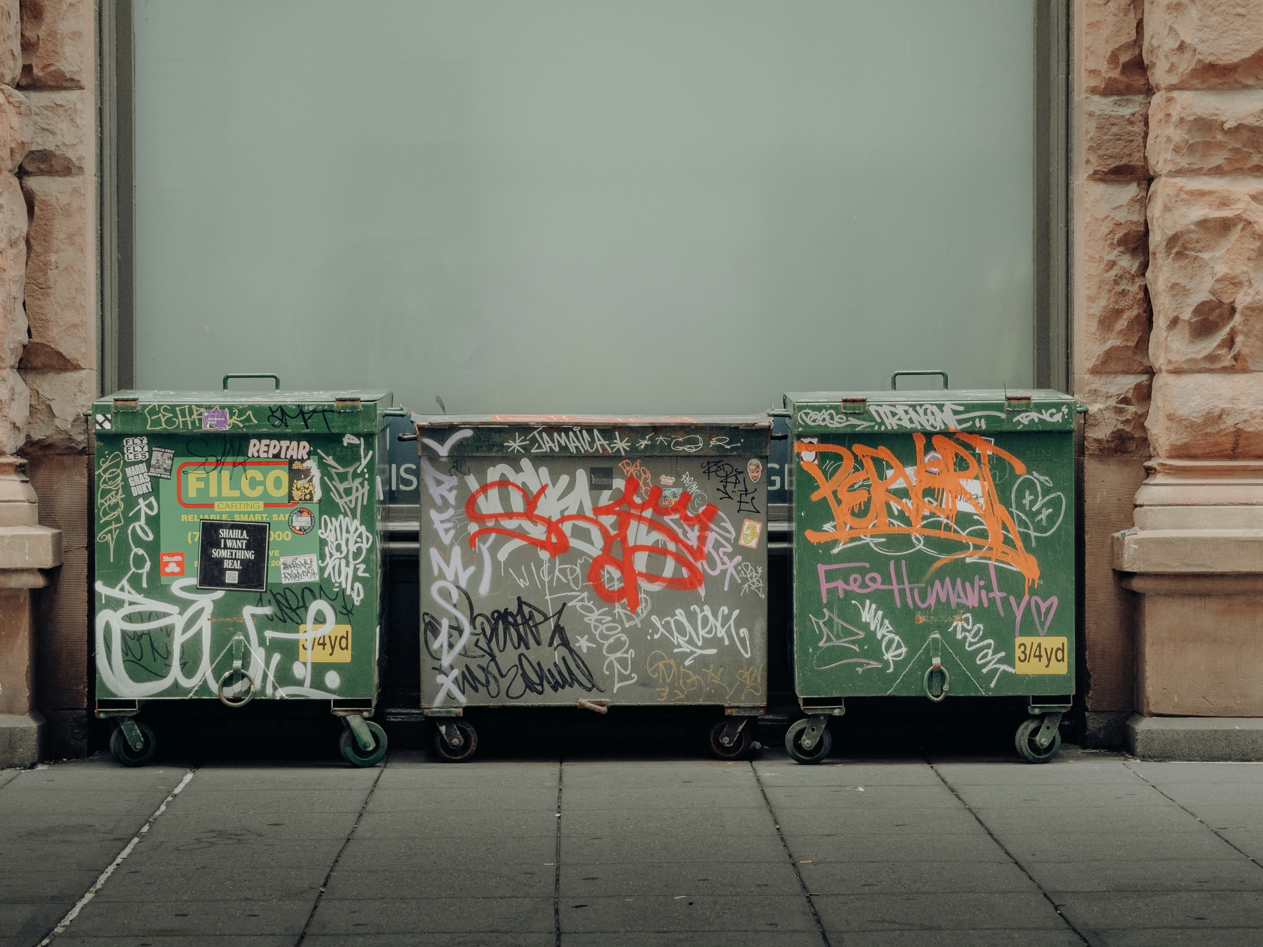 New York trash cans.