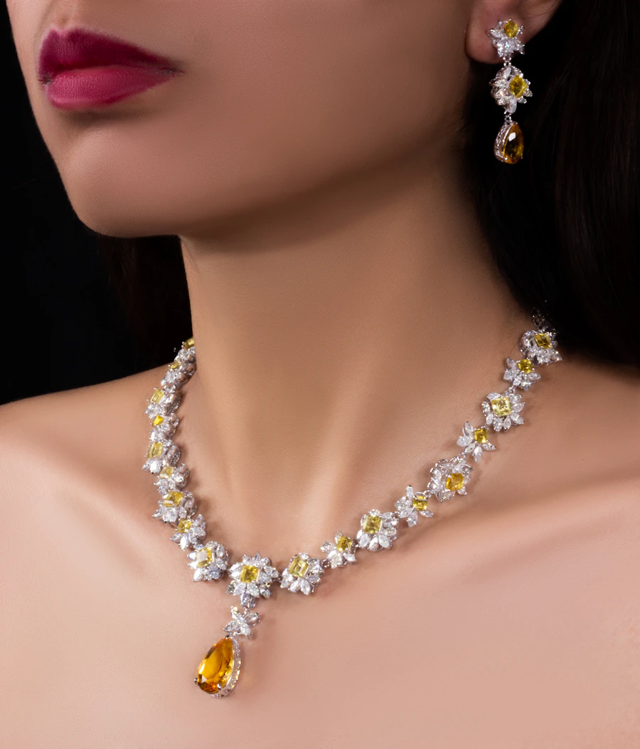 Custom family stone earring and necklace suite
