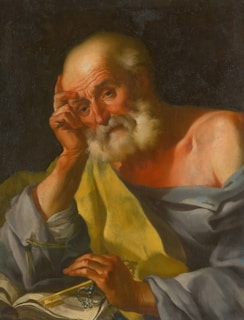 ancient painting old thinker