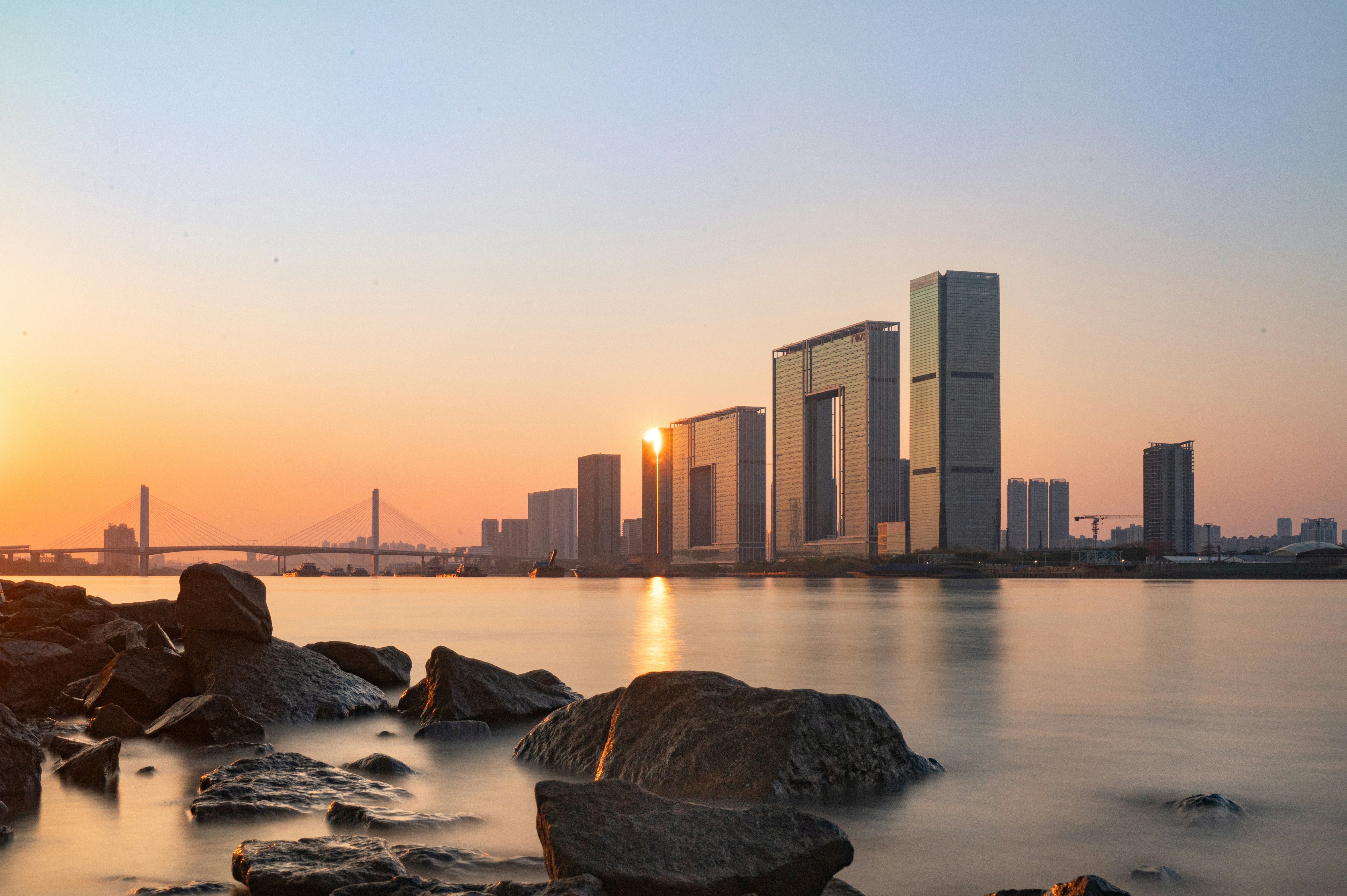 City skyline during a beautiful sunset.