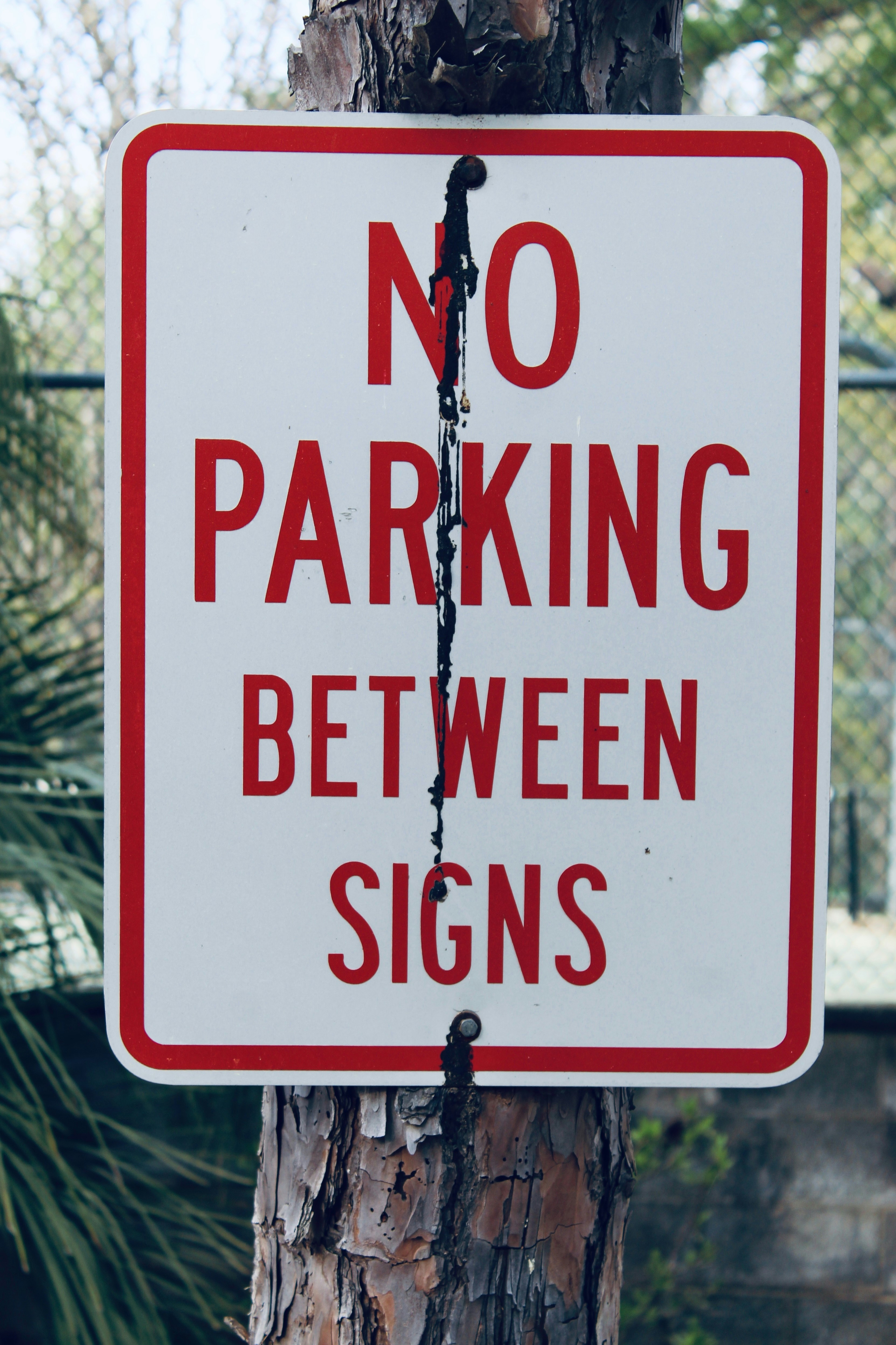 No parking between signs is clearly displayed.