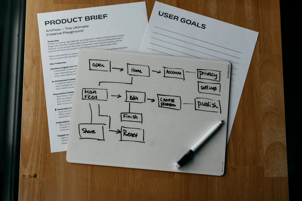 Workflow diagram and product brief laid out as an infographic