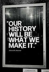 This image displays a quote about shaping history.