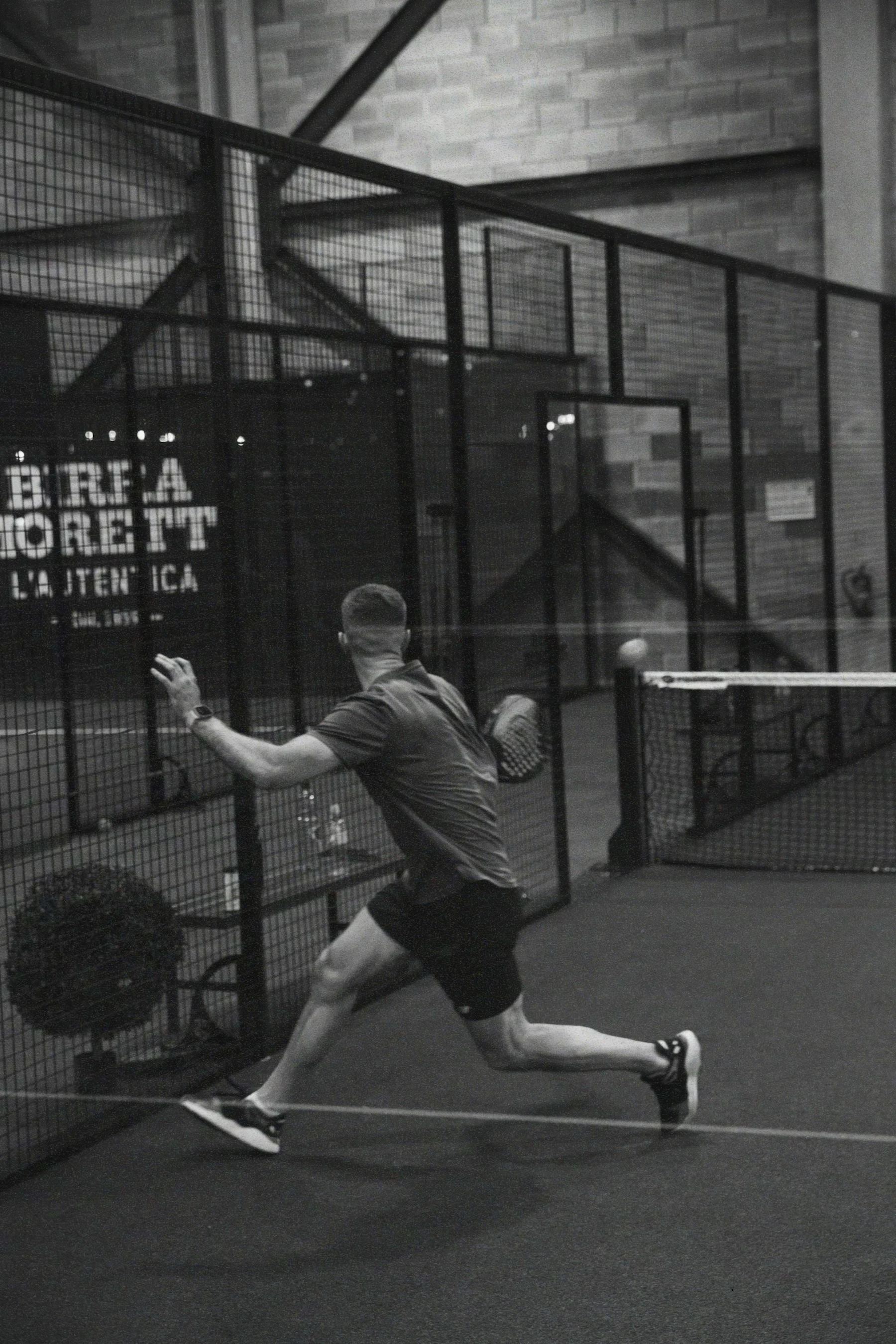 Padel player on court