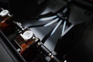 Scientific equipment is shown up close in a laboratory.