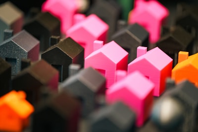 A collection of colorful miniature houses.