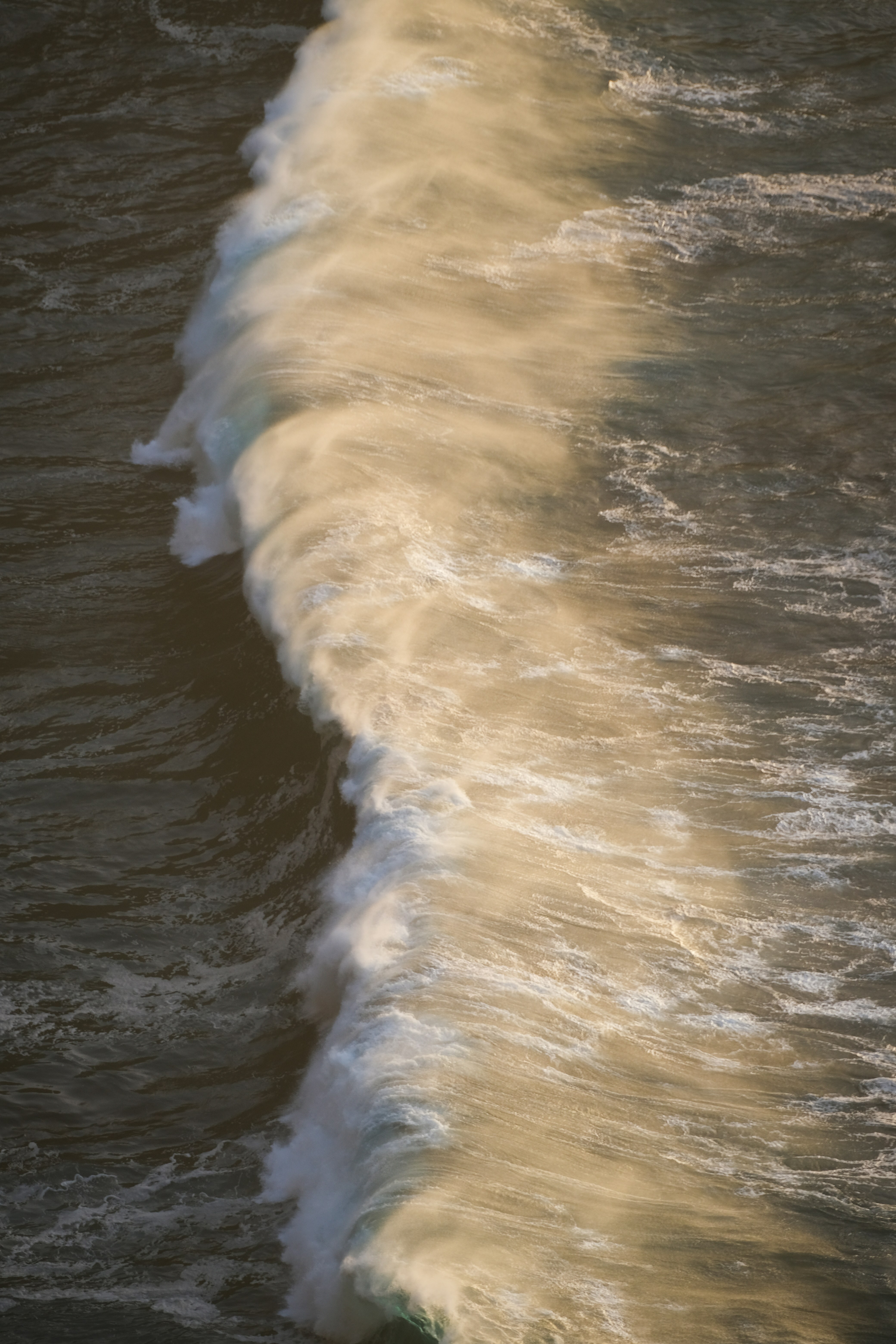 A powerful wave is crashing.