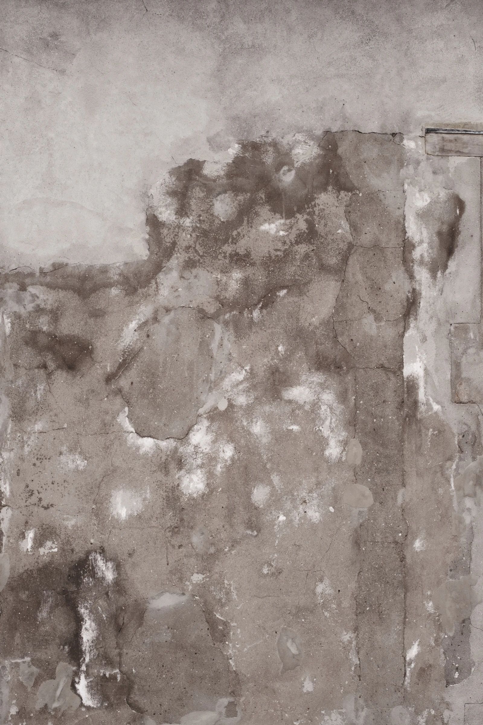Interior wall surface showing water damage staining