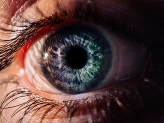 A close-up shot of a blue eye.