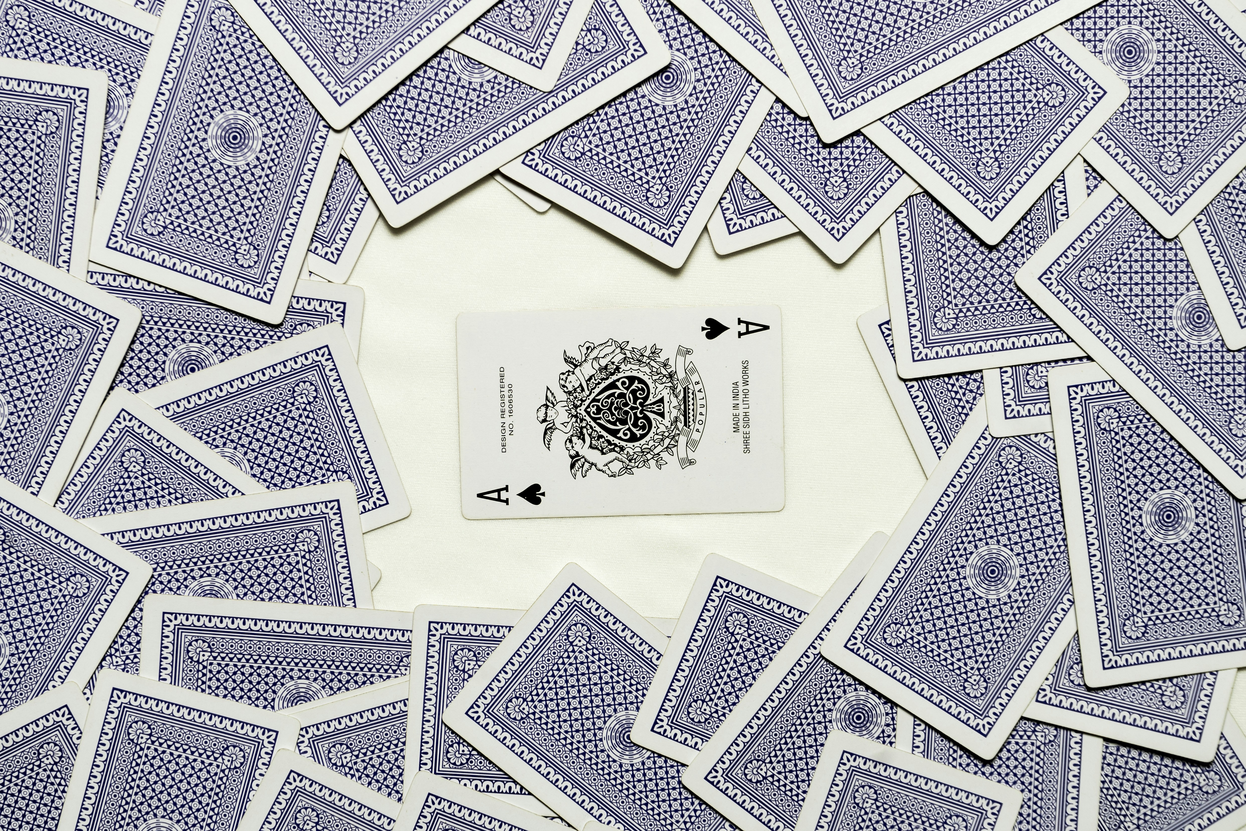 Blue Playing Cards with Ace