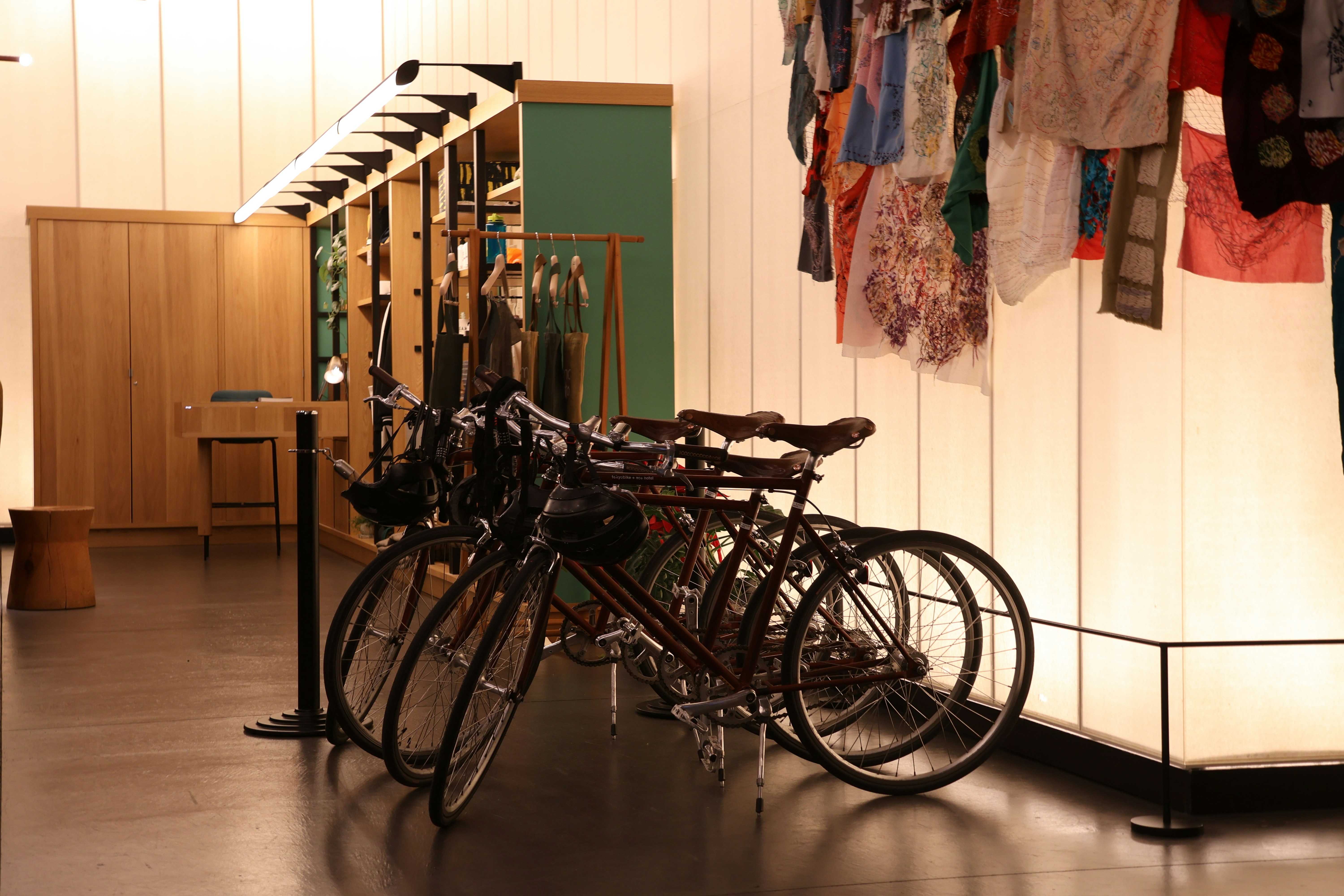 Bright triathlon retail store interior