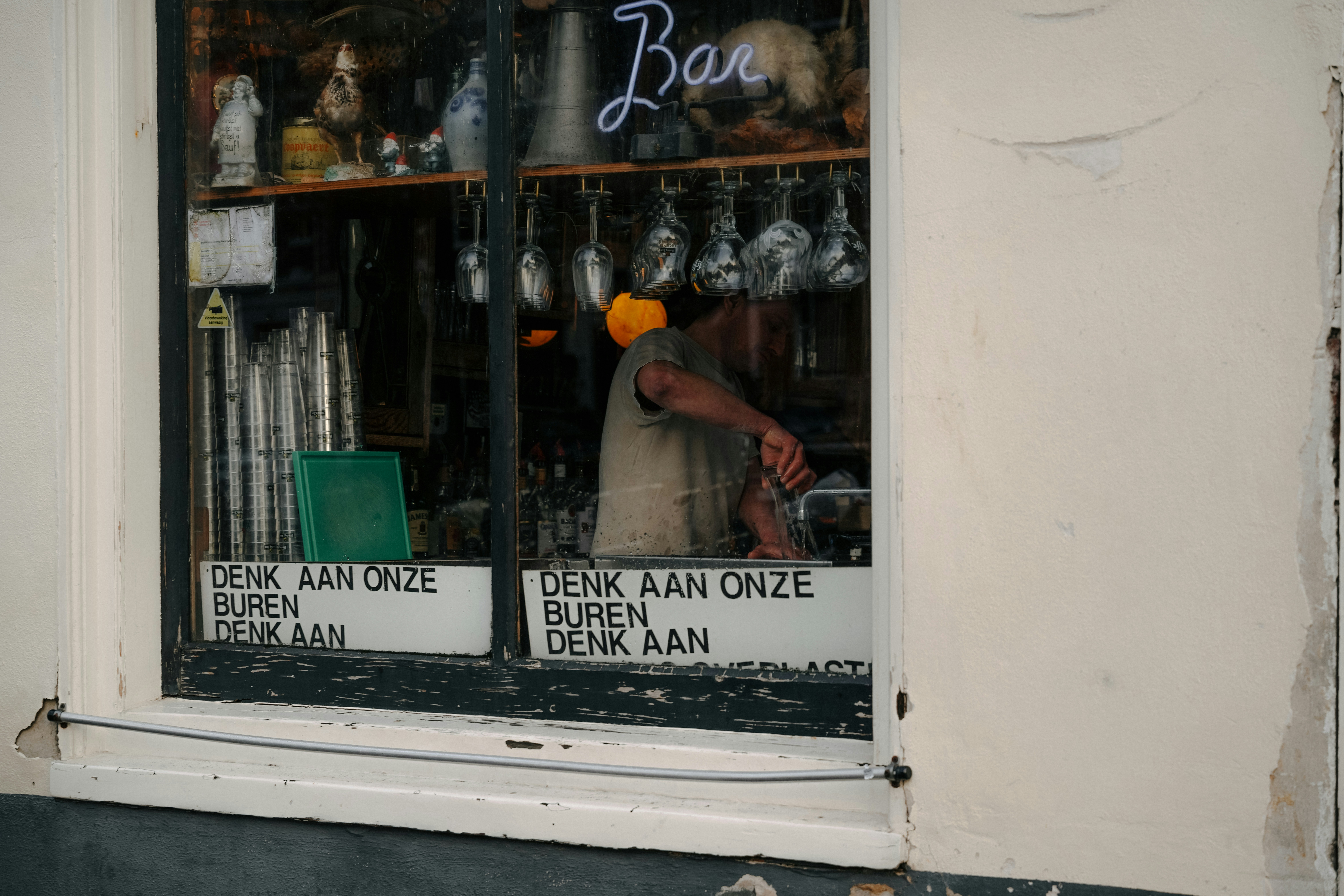 Bartender working at bar