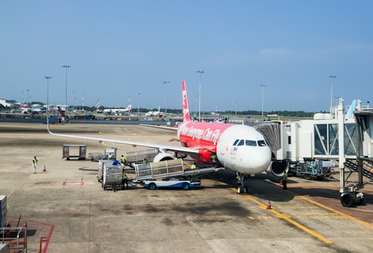 Airbus plane at an airport terminal.