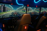 Race car simulators offer an immersive driving experience.