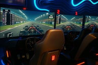 Race car simulators offer an immersive driving experience.
