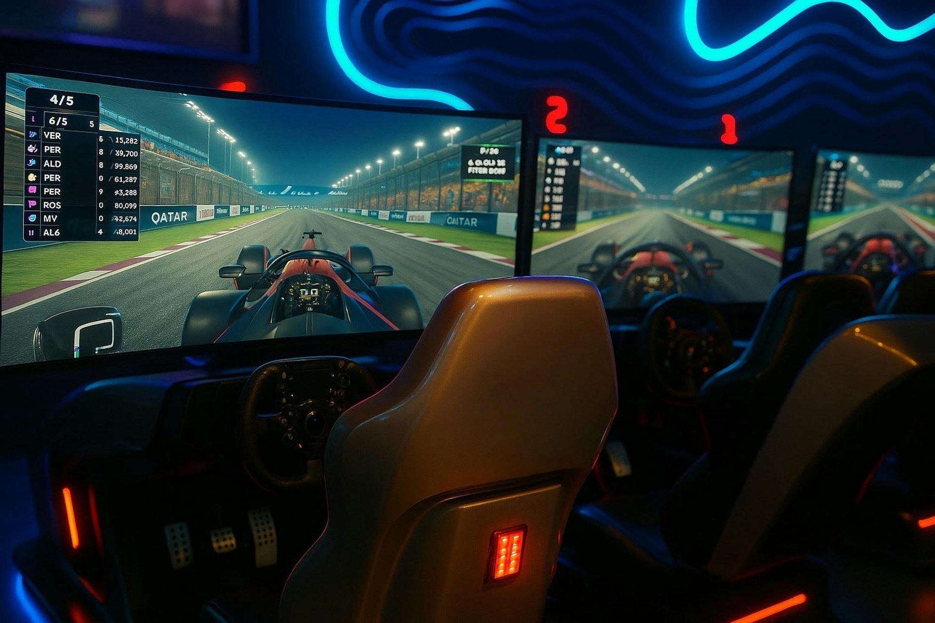 Race car simulators offer an immersive driving experience.