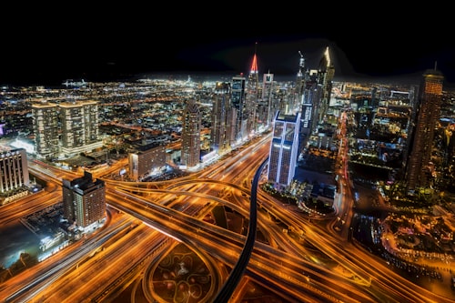 Dubai cityscape night - Commercial Leasing