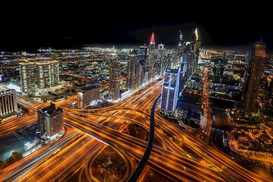Dubai cityscape night