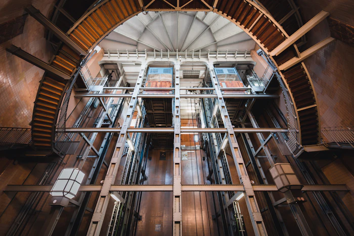 Elevator shaft during a new installation