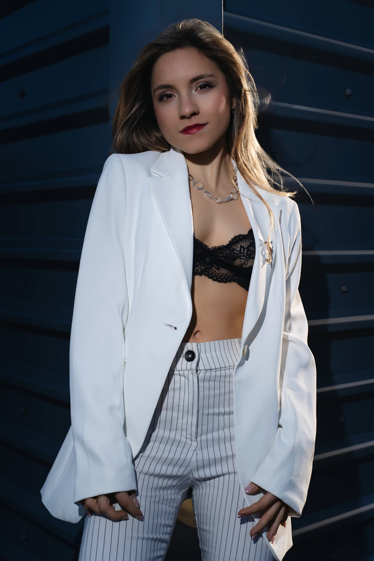 Luxury fashion portrait in tailored attire