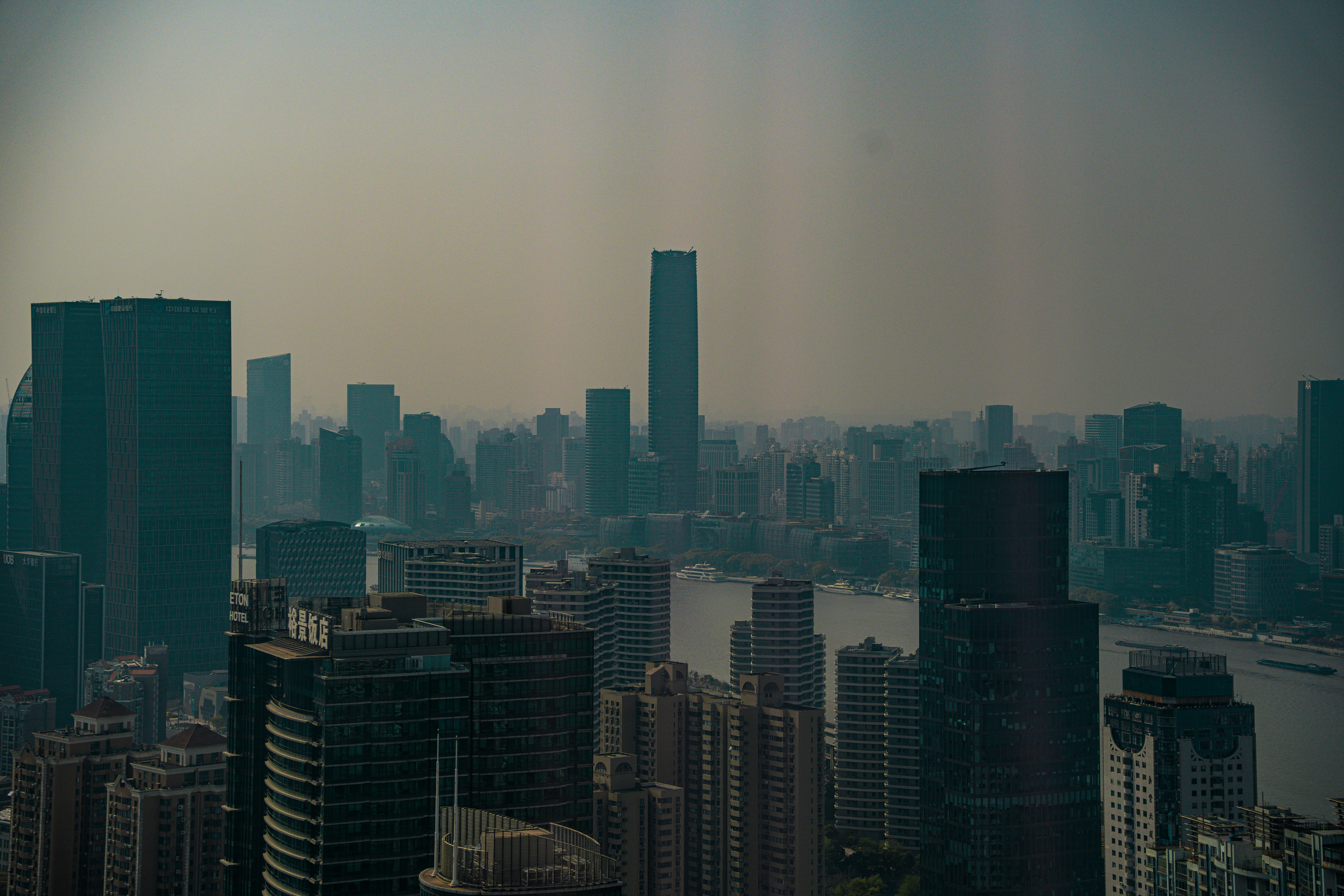 City skyline haze