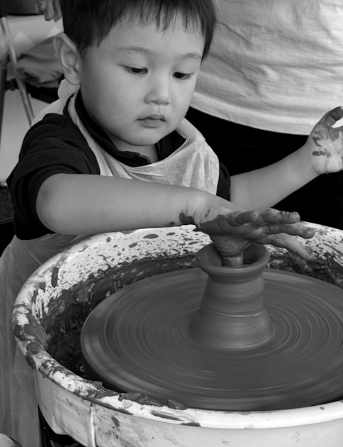 Child doing calm creative activity - sensory calm down space Sydney