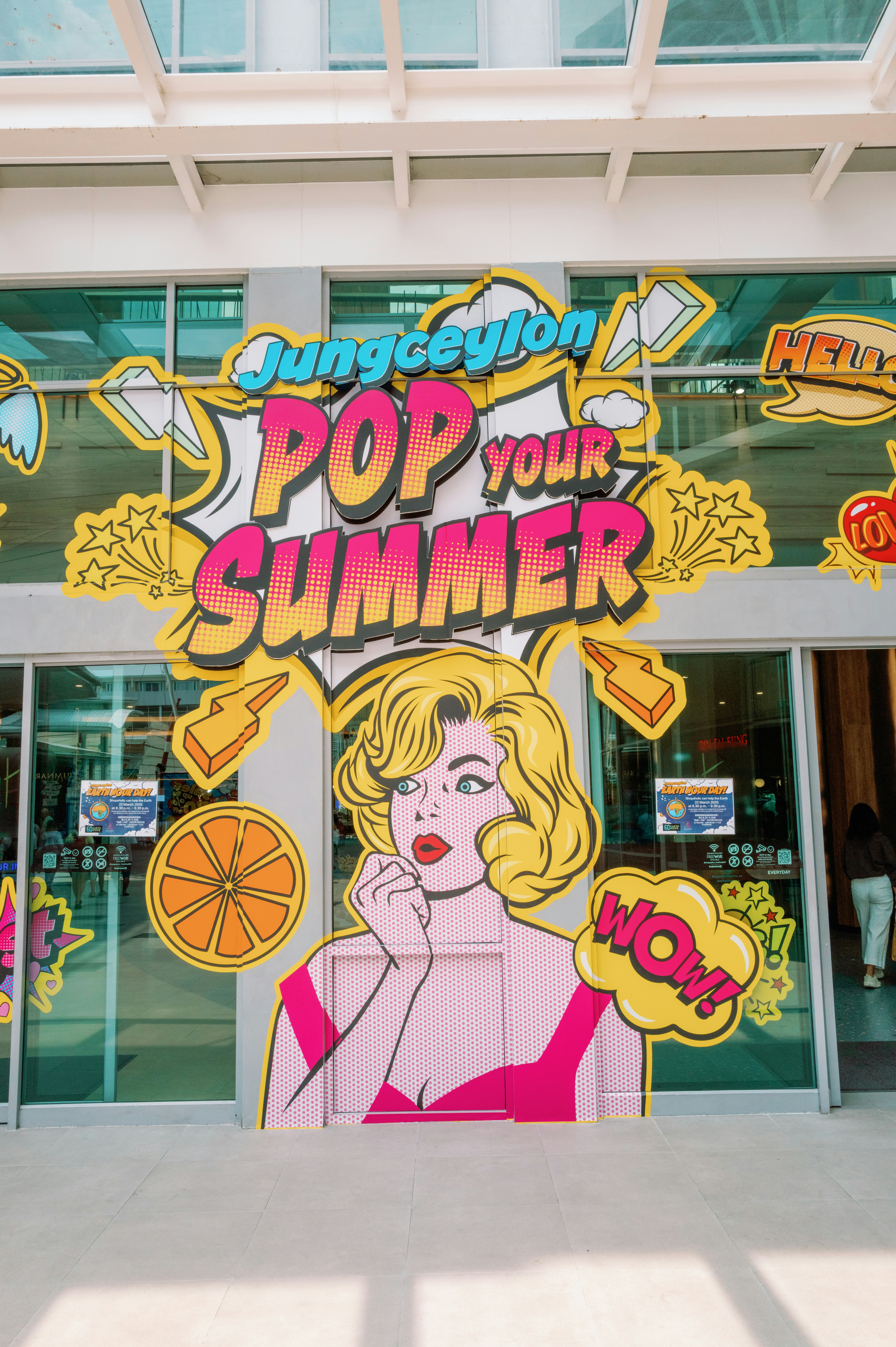 A pop art-style advertisement for 