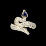 Diamond and sapphire snake ring, elegant design.