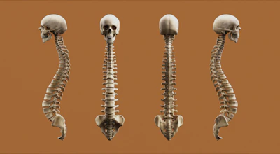 Four views of a human skeleton.