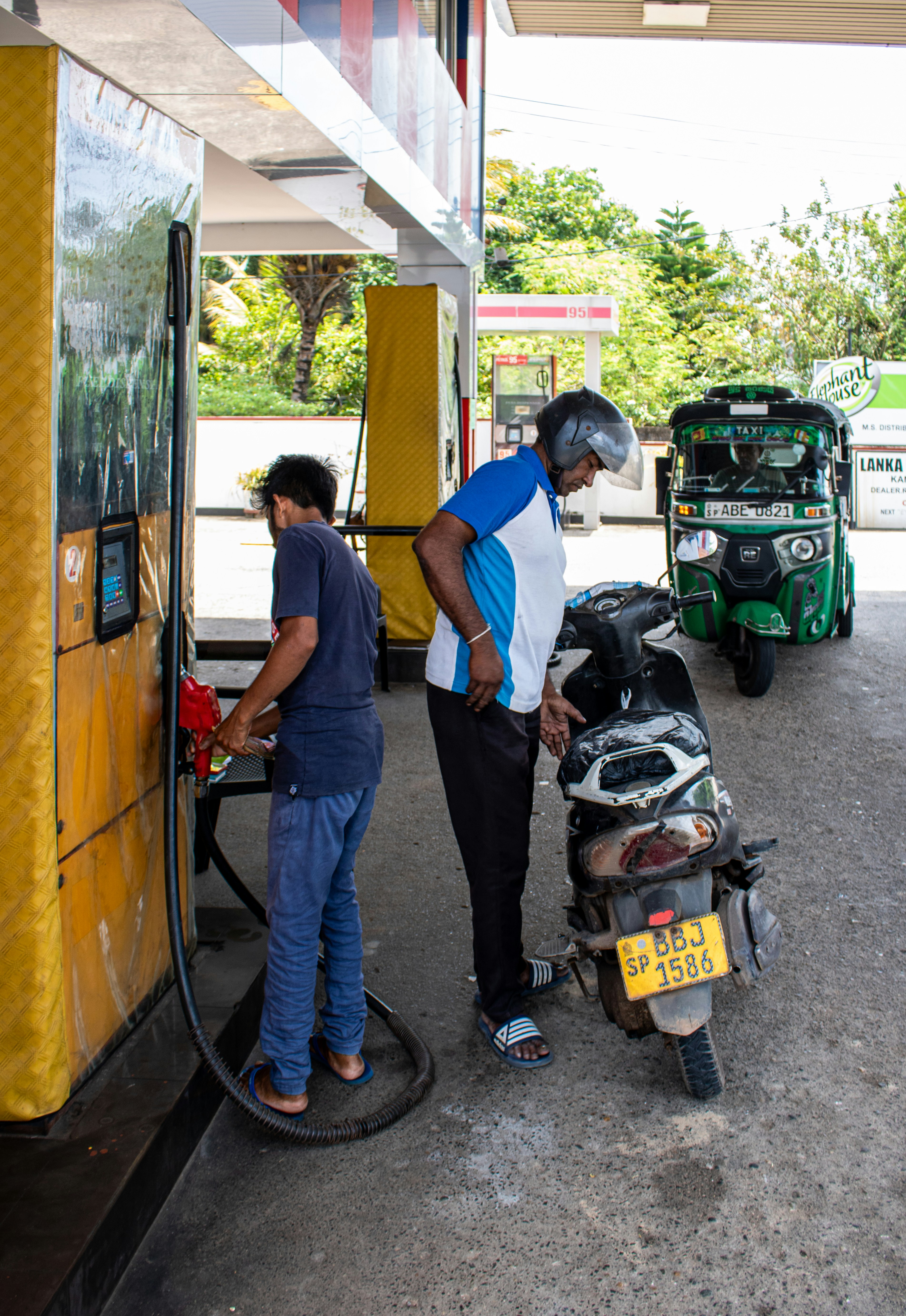 Fuel dispenser at a Petrol Pump in Sri Lanka.