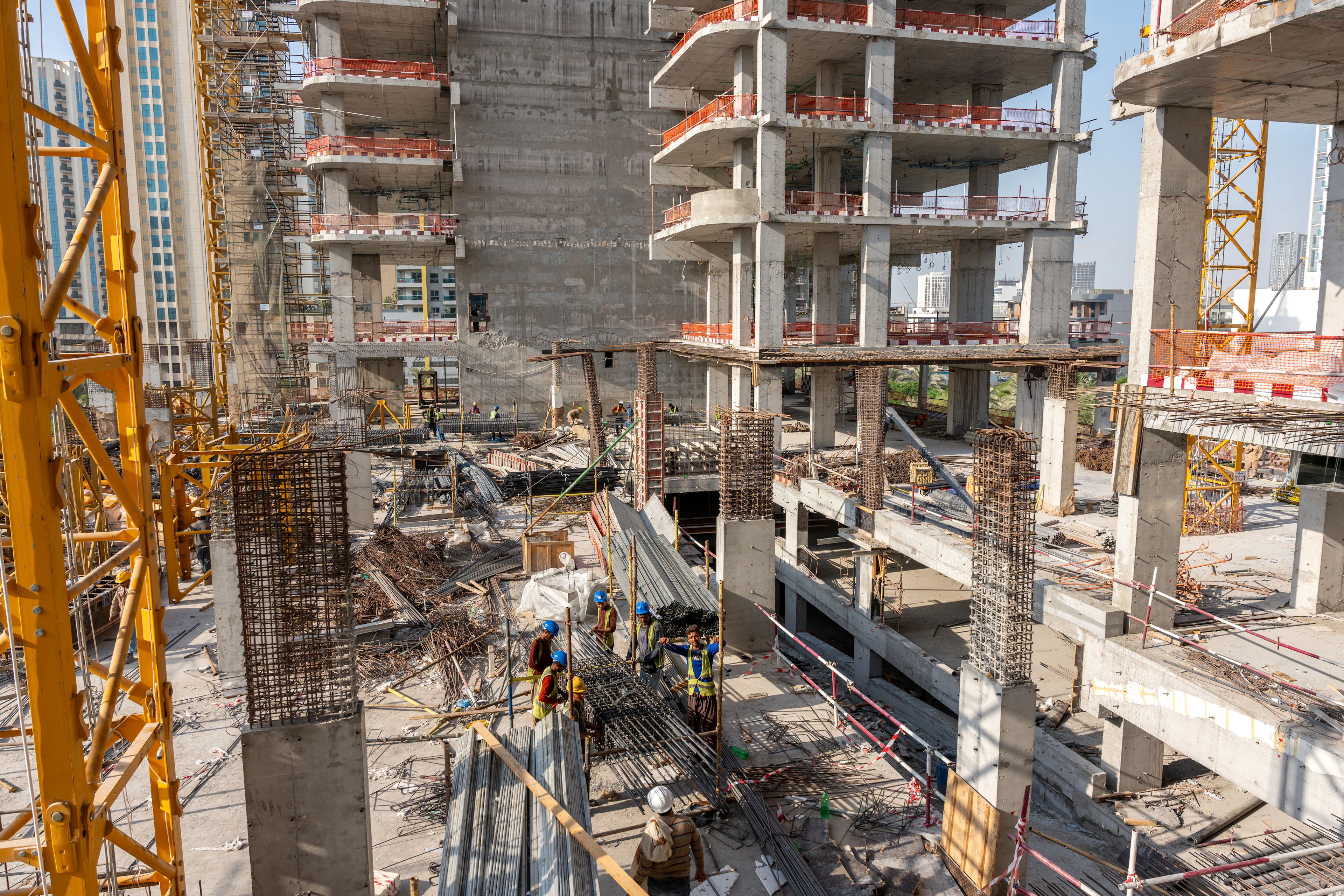 High-rise residential tower under construction