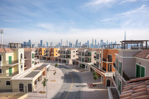 A beautiful cityscape with buildings and streets.