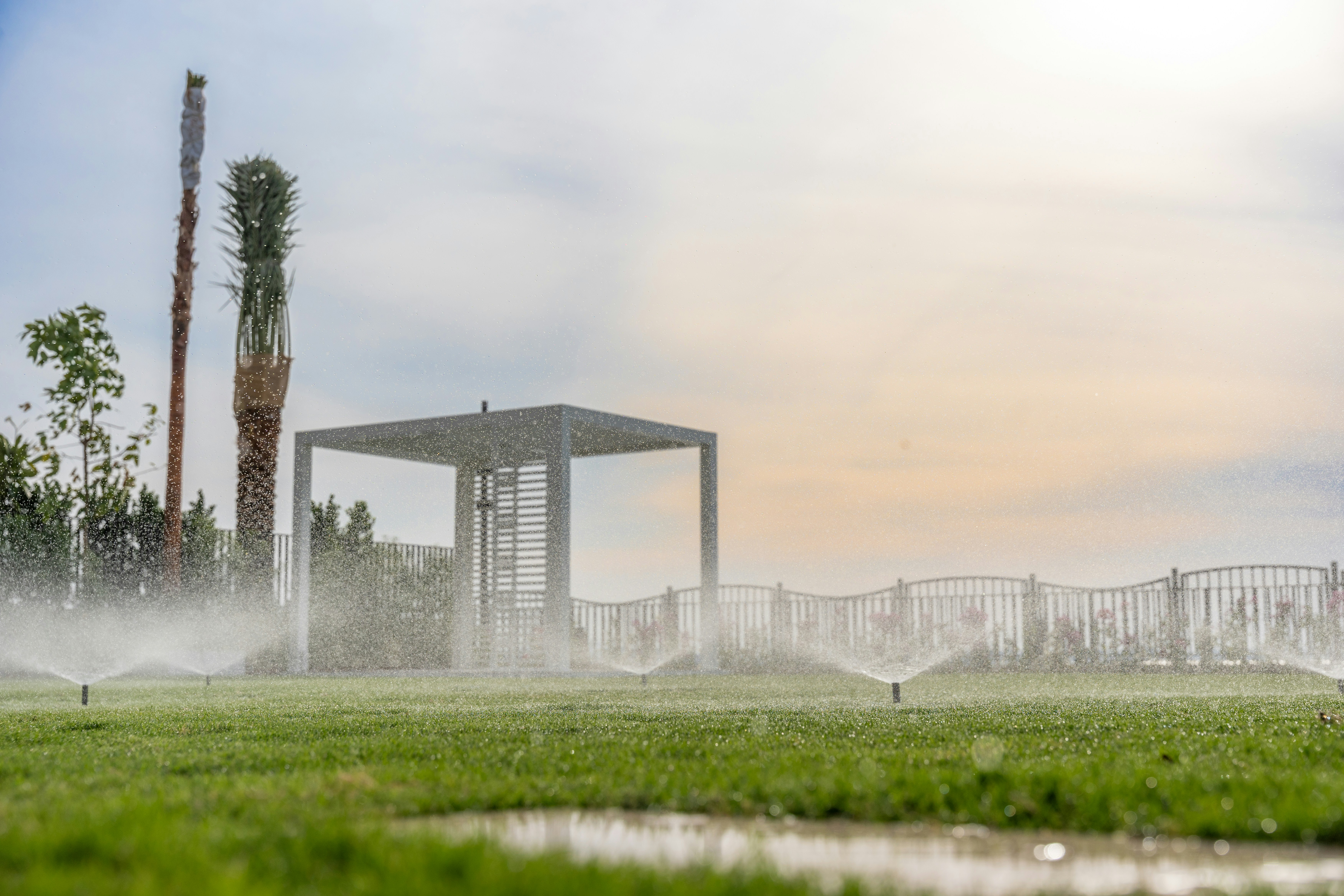 Villa with lush lawn