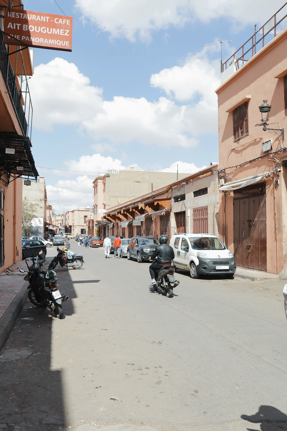 Traditional street and architecture in Marrakech Morocco