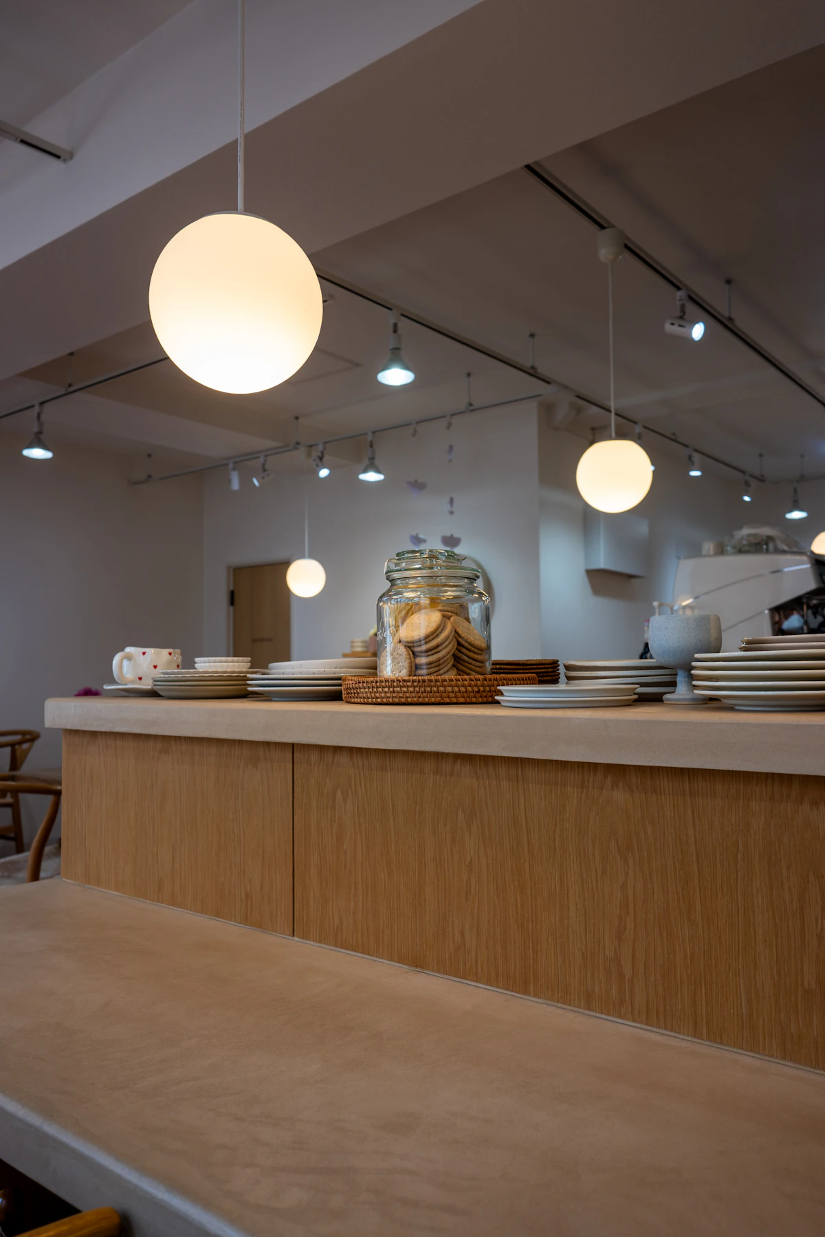 Clean restaurant kitchen and dining area