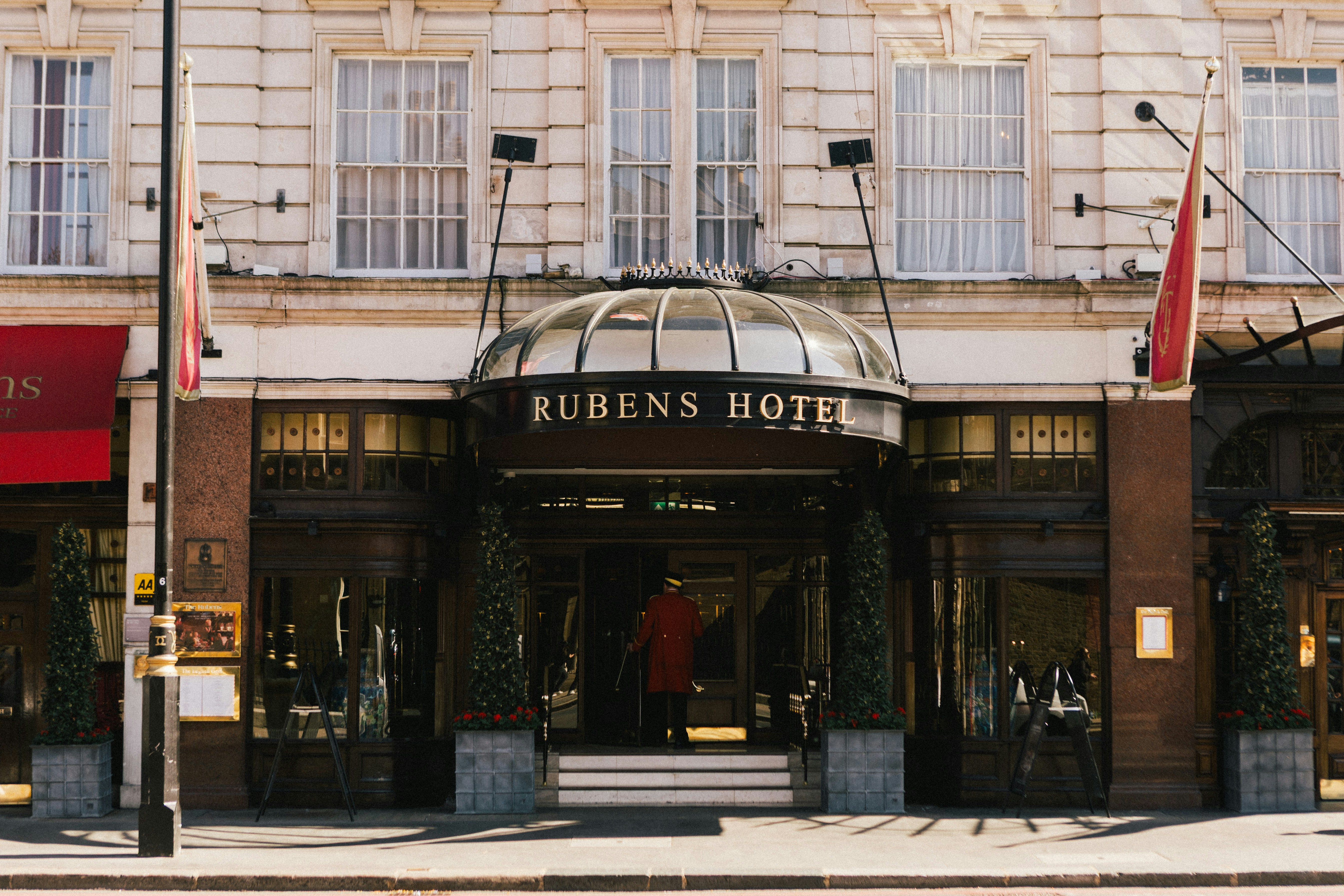Rubens hotel's entrance is showcased in the photo.