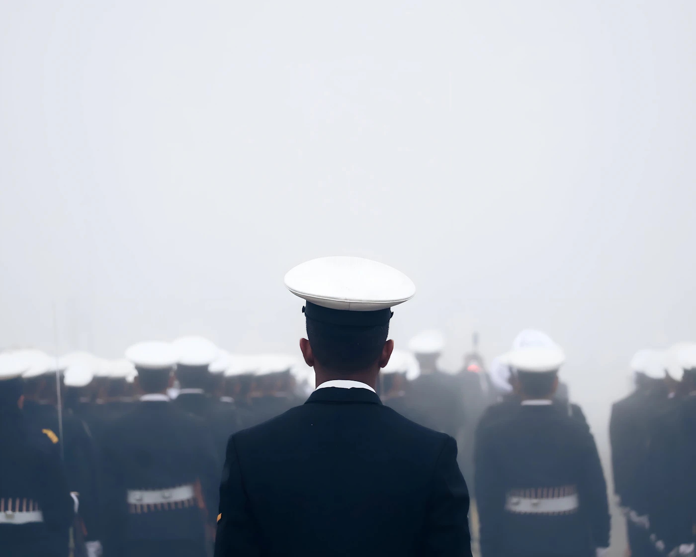 Indian uniformed personnel standing in disciplined formation, representing military-style training