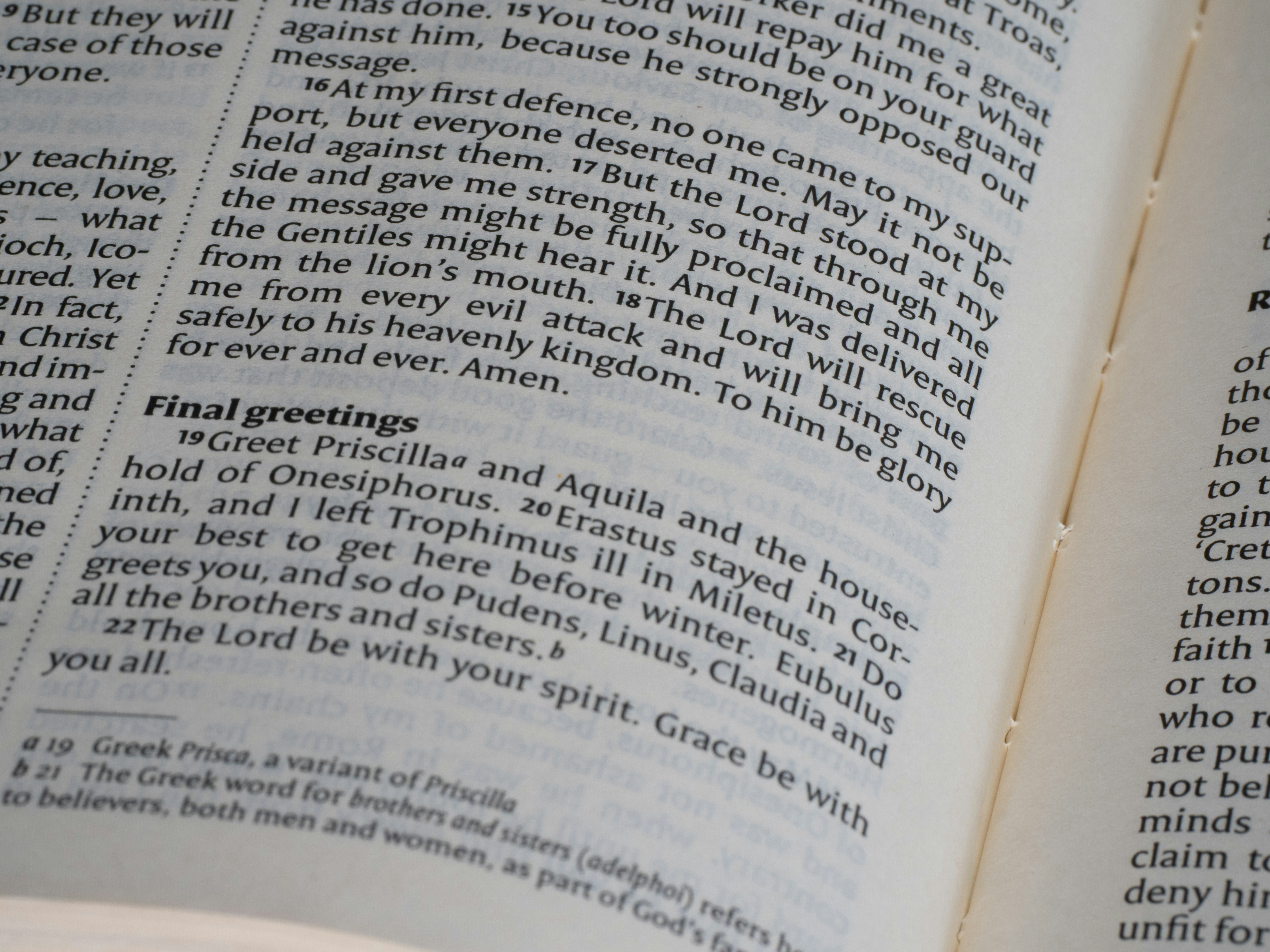 Open bible pages with text related to faith.