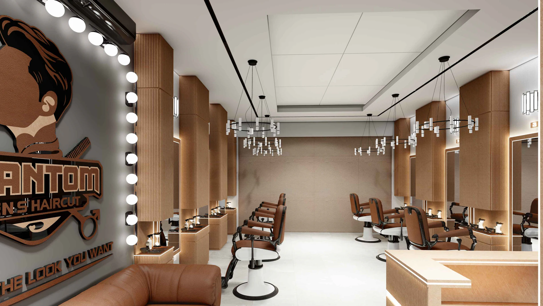 Salon de coiffure lumineux