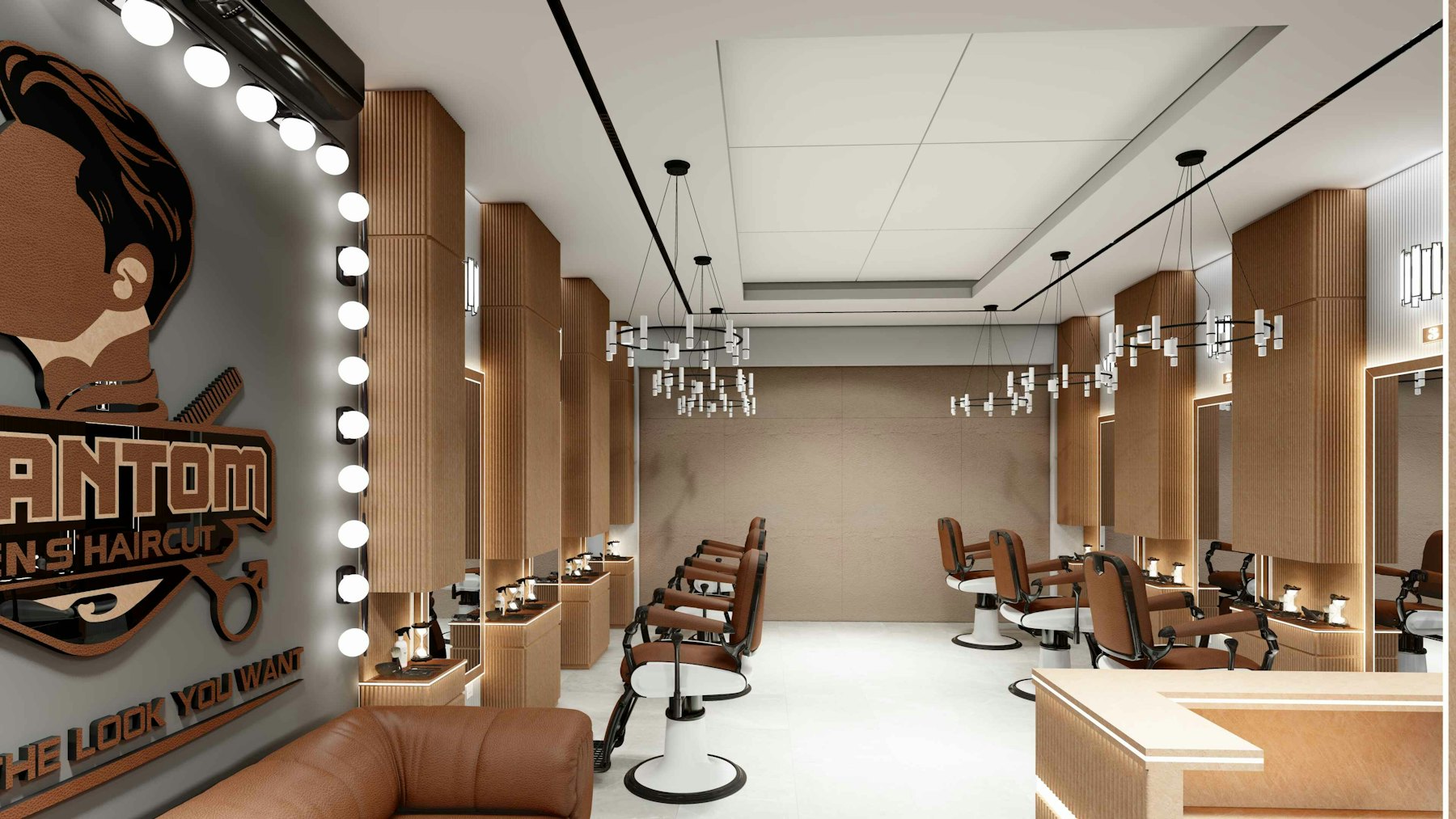 Salon de coiffure lumineux